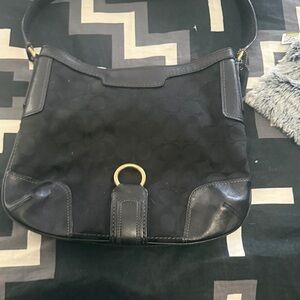 Coach Black Mini Bag with Gold Accent